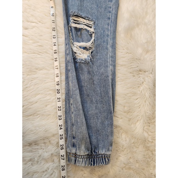 PacSun Women's Light Blue High Rise Cotton Distressed Straight Leg Jeans Size 27 - Picture 7 of 7